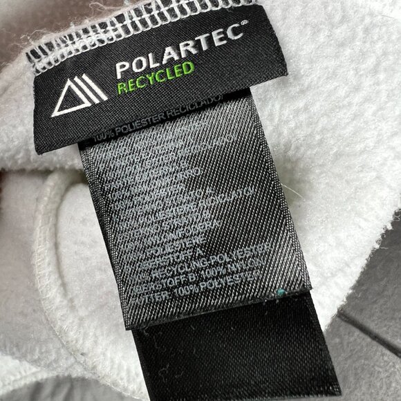 The North Face TNF Denali Jacket Women Small Grey White Polortec Full Zip Fleece - Picture 8 of 16